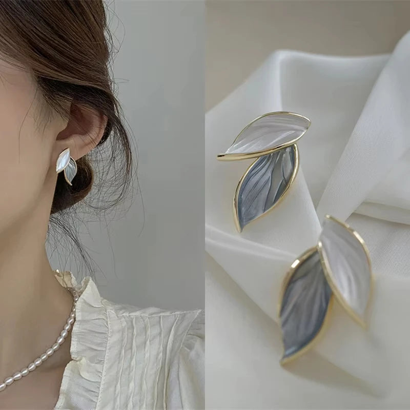 Korean Chic Leaf Earrings